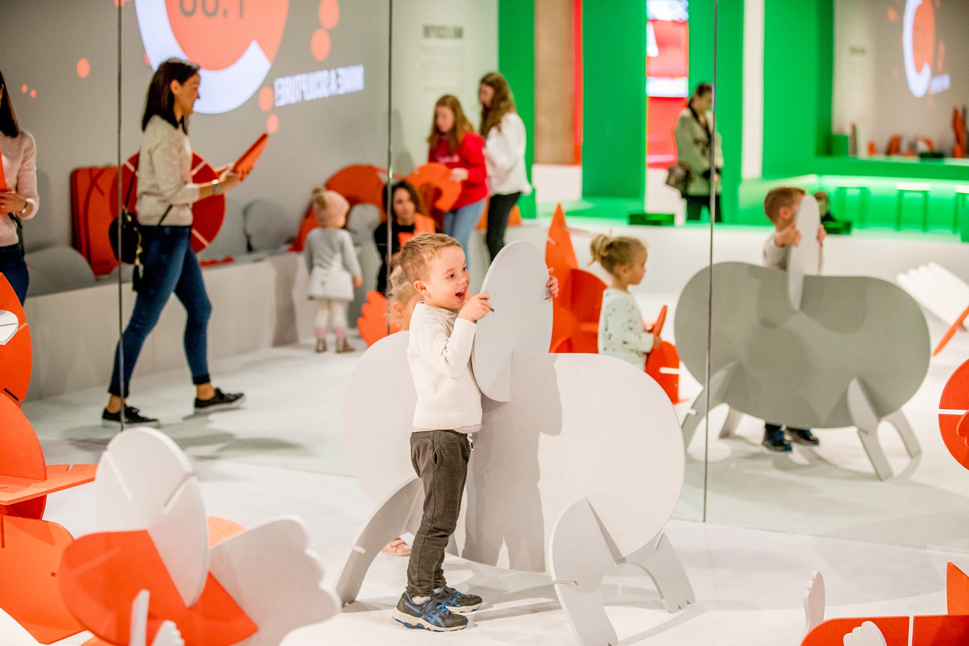 Young visitors experiencing the <em>Making Art</em> exhibition at NGV International<br />Photo: Tim Carrafa