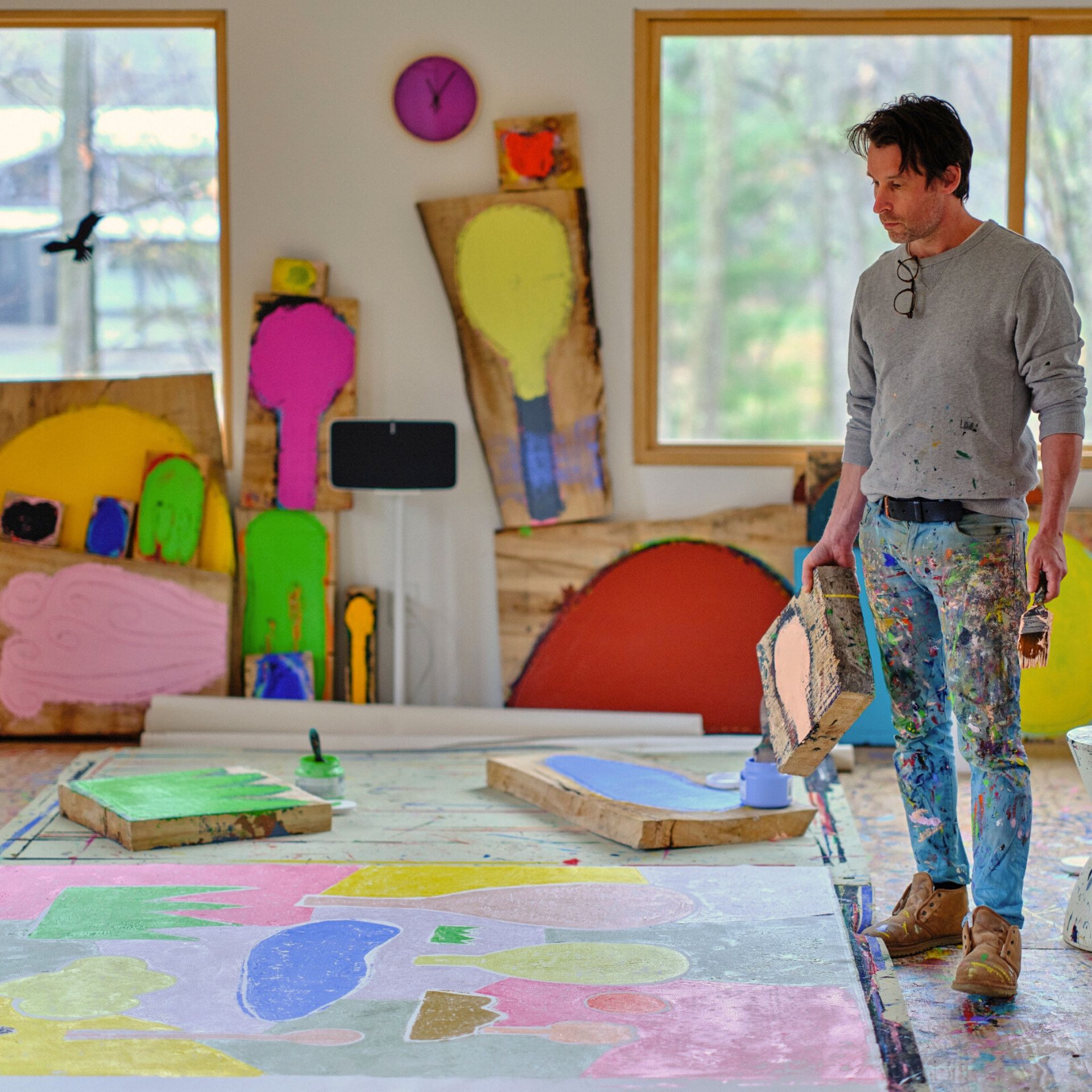Olaf Breuning in his Studio